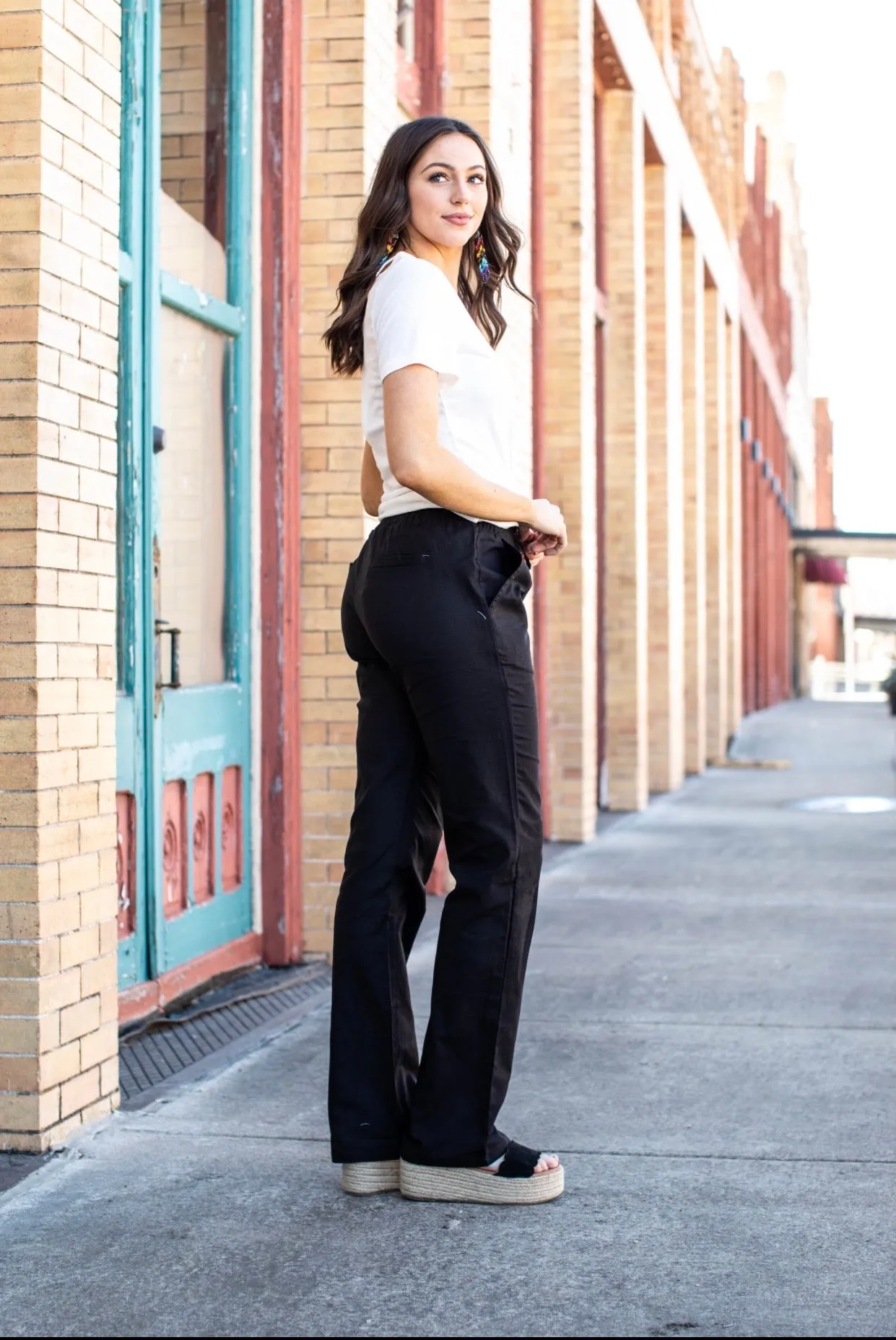 Black Relaxed Linen Pants