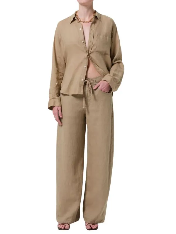 Brynn Drawstring Linen Trouser