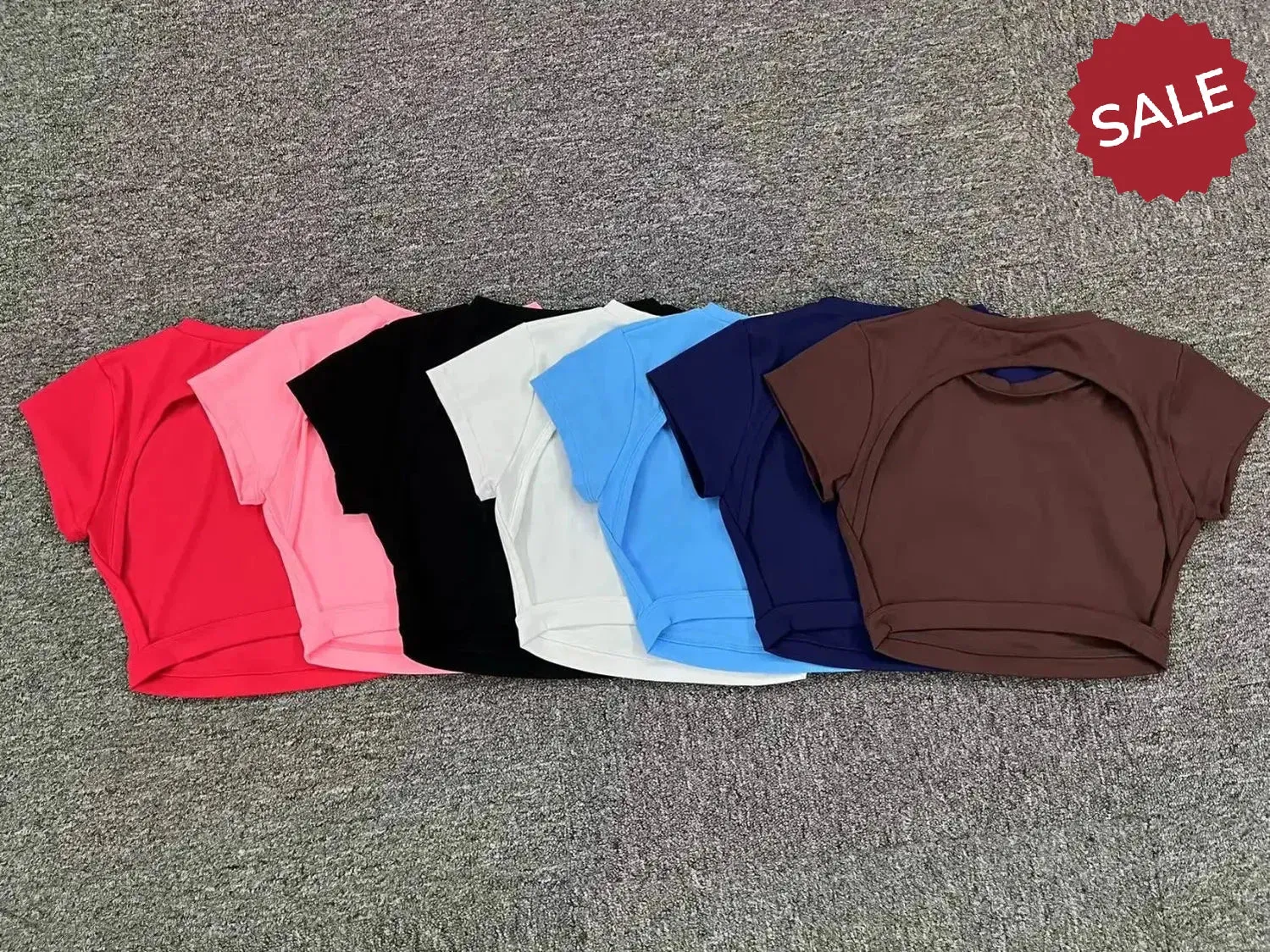 Hearuisavy Sports Shirts  Breathable Backless Workout Crop Tops