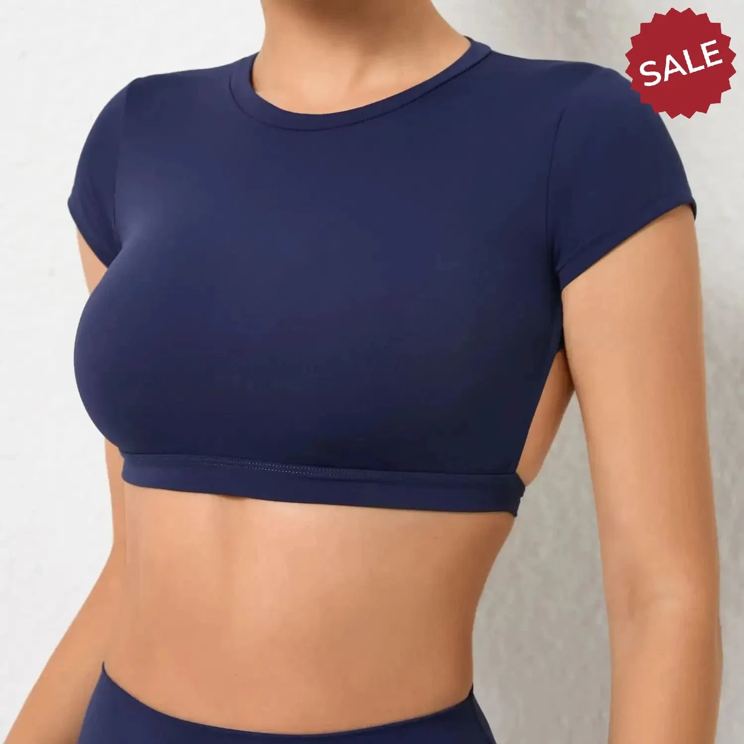 Hearuisavy Sports Shirts  Breathable Backless Workout Crop Tops