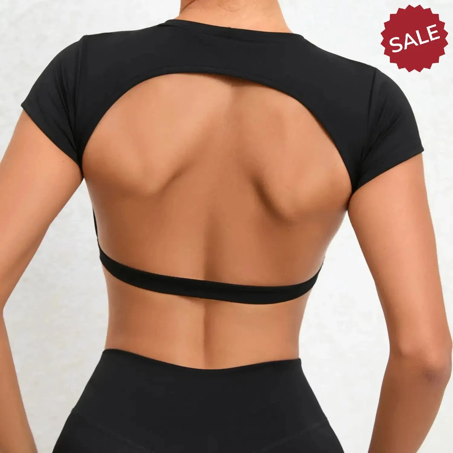 Hearuisavy Sports Shirts  Breathable Backless Workout Crop Tops