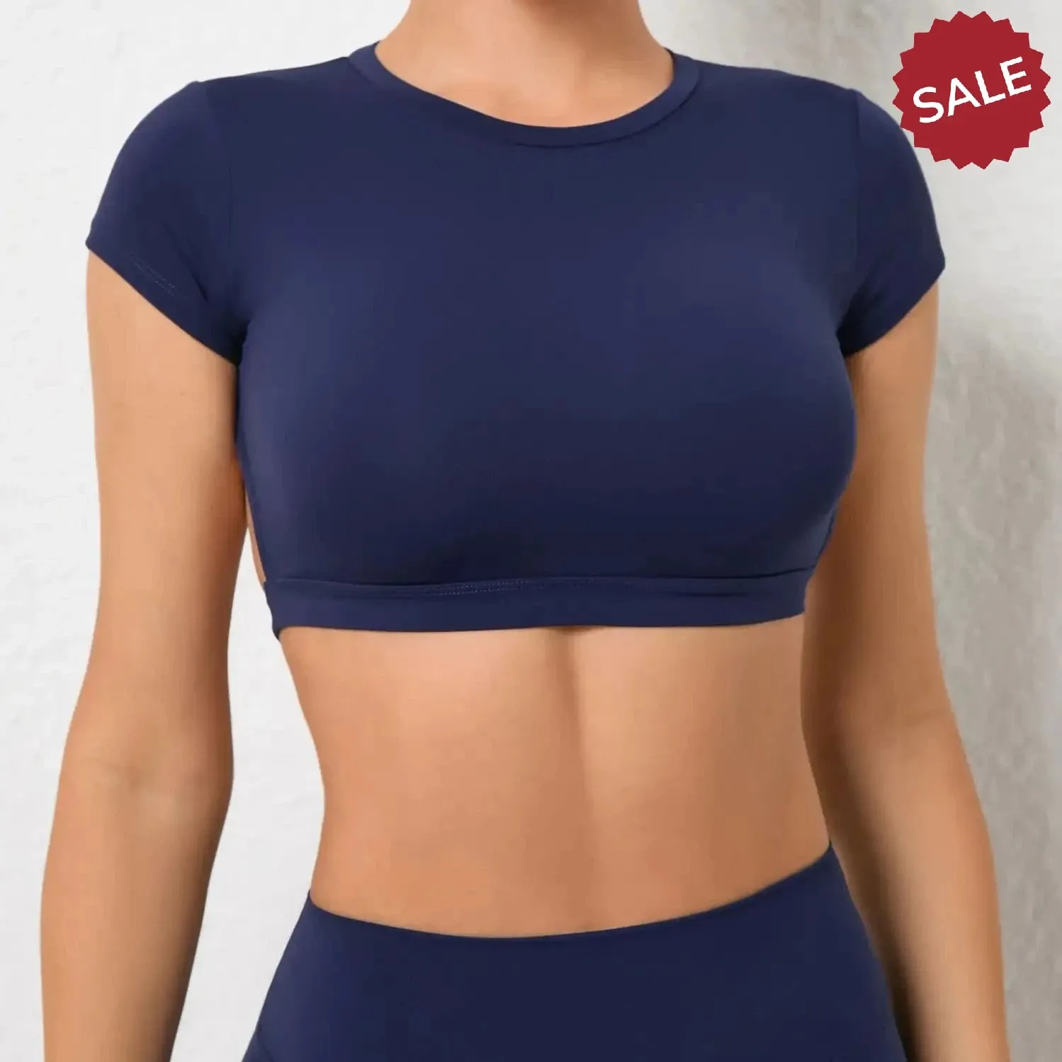 Hearuisavy Sports Shirts  Breathable Backless Workout Crop Tops