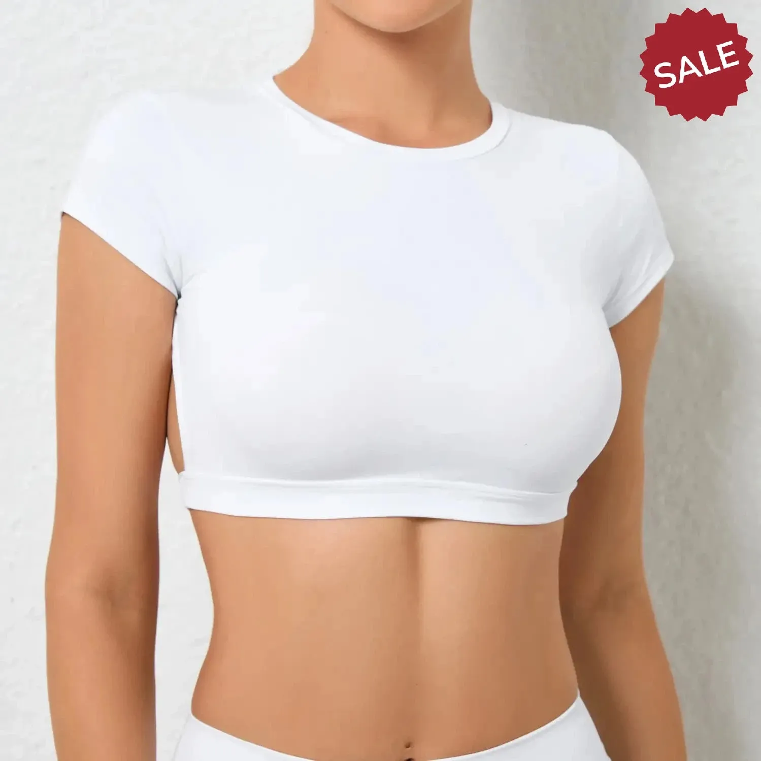 Hearuisavy Sports Shirts  Breathable Backless Workout Crop Tops