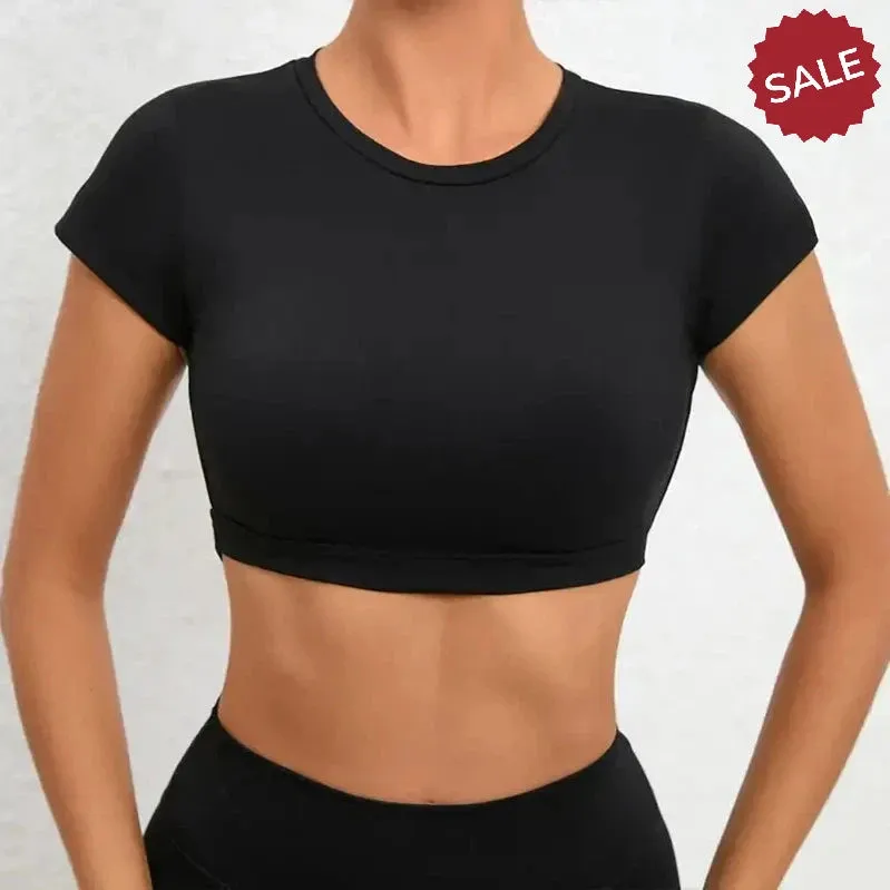 Hearuisavy Sports Shirts  Breathable Backless Workout Crop Tops