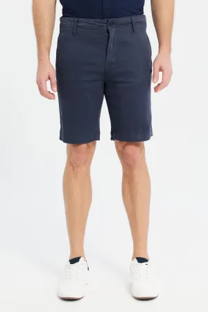 Men Navy Chino Shorts