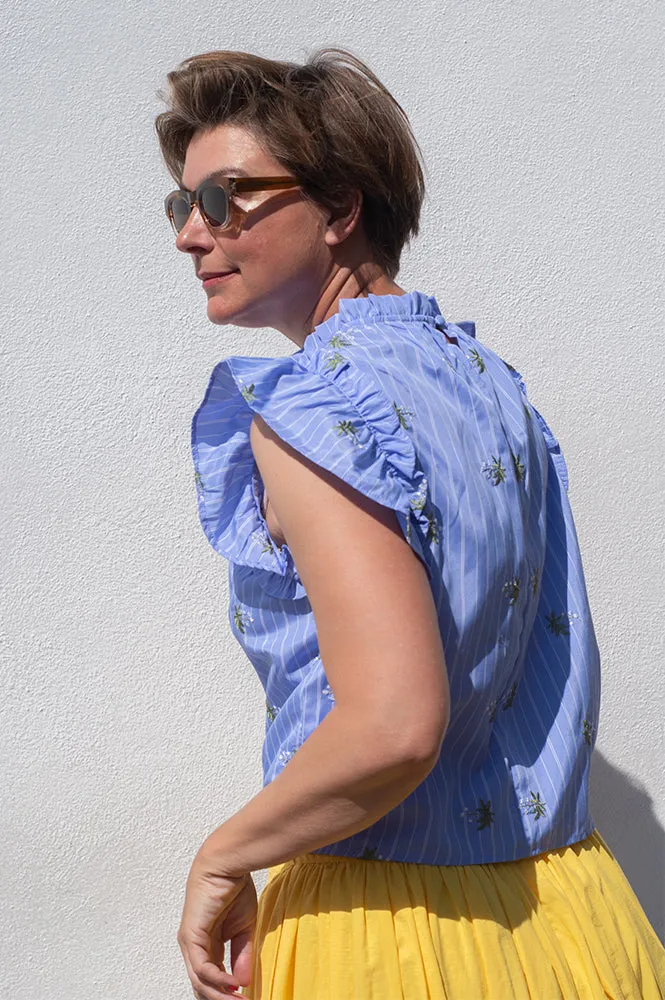 Object Brunnera Lilac Striped Blouse