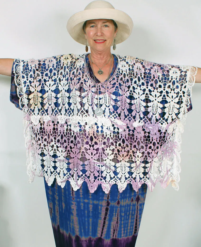 Ombre Dyed Cotton Crochet Lace Top Boho Hippie Goddess Gal