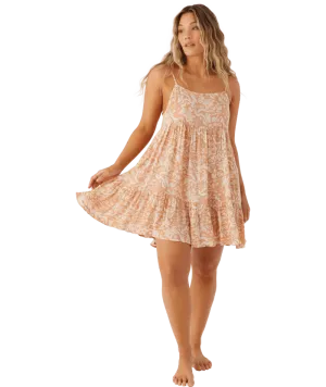 O'Neill Roam Slow Rilee Printed Dress-Toasted Nut