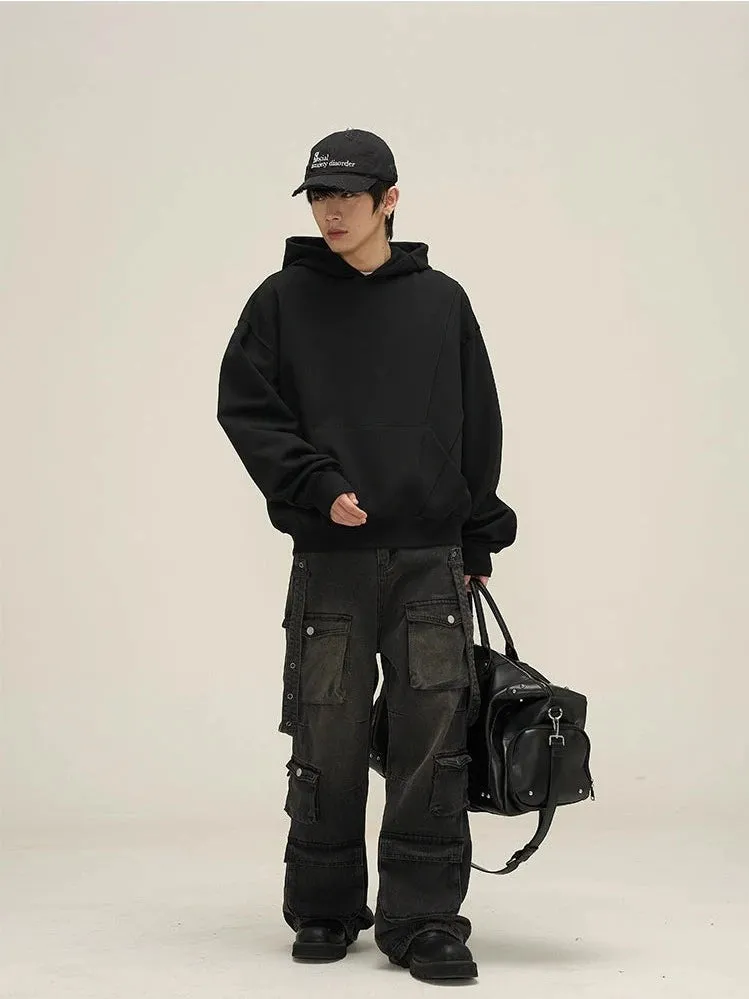 Oversized Paneled Stitch Hoodie