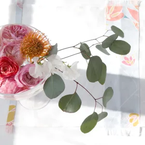table linen, Brigitte, sheer, with fringe and beads