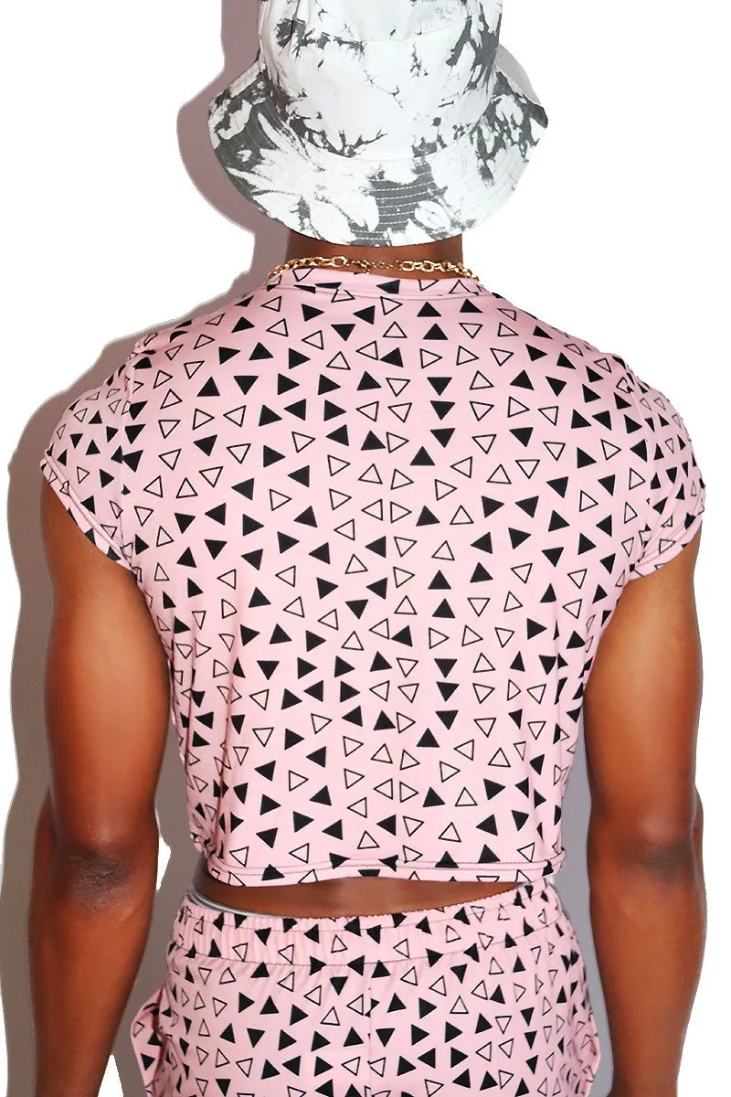 Triad Fitted Crop Tee- Pink