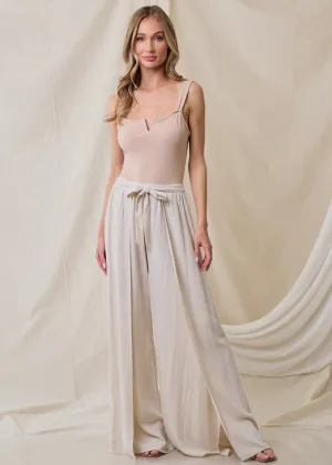 Walk on the Beach Linen Leg Wrap Pants