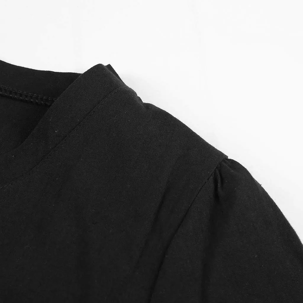 Women's Cotton Linen Midi Dresses V Neck Short Sleeve Plus Size Summer Dress Casual Beach Sundress Vacation Clothes 2025