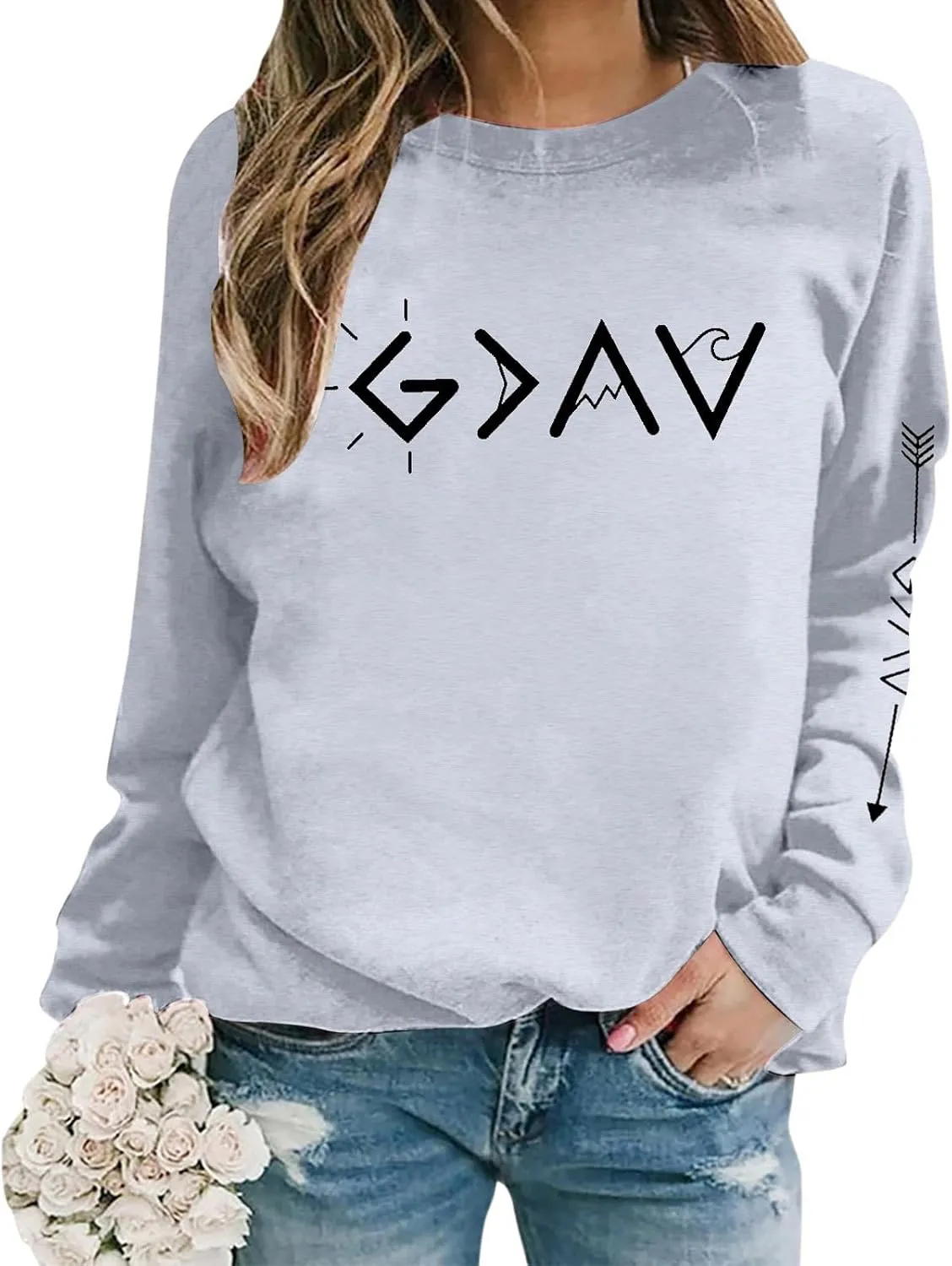 Womens Sweatshirt Trendy Casual Comfort Tshirts Drop Shoulder Long Sleeve Round Neck Oversized Sweatshirts Outfits
